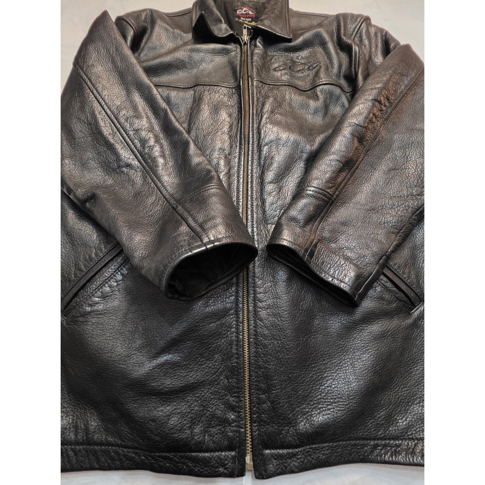 West Coast Choppers Orange County Choppers Men's Size Medium Black Leather Size US M / EU 48-50 / 2 - 2 Thumbnail