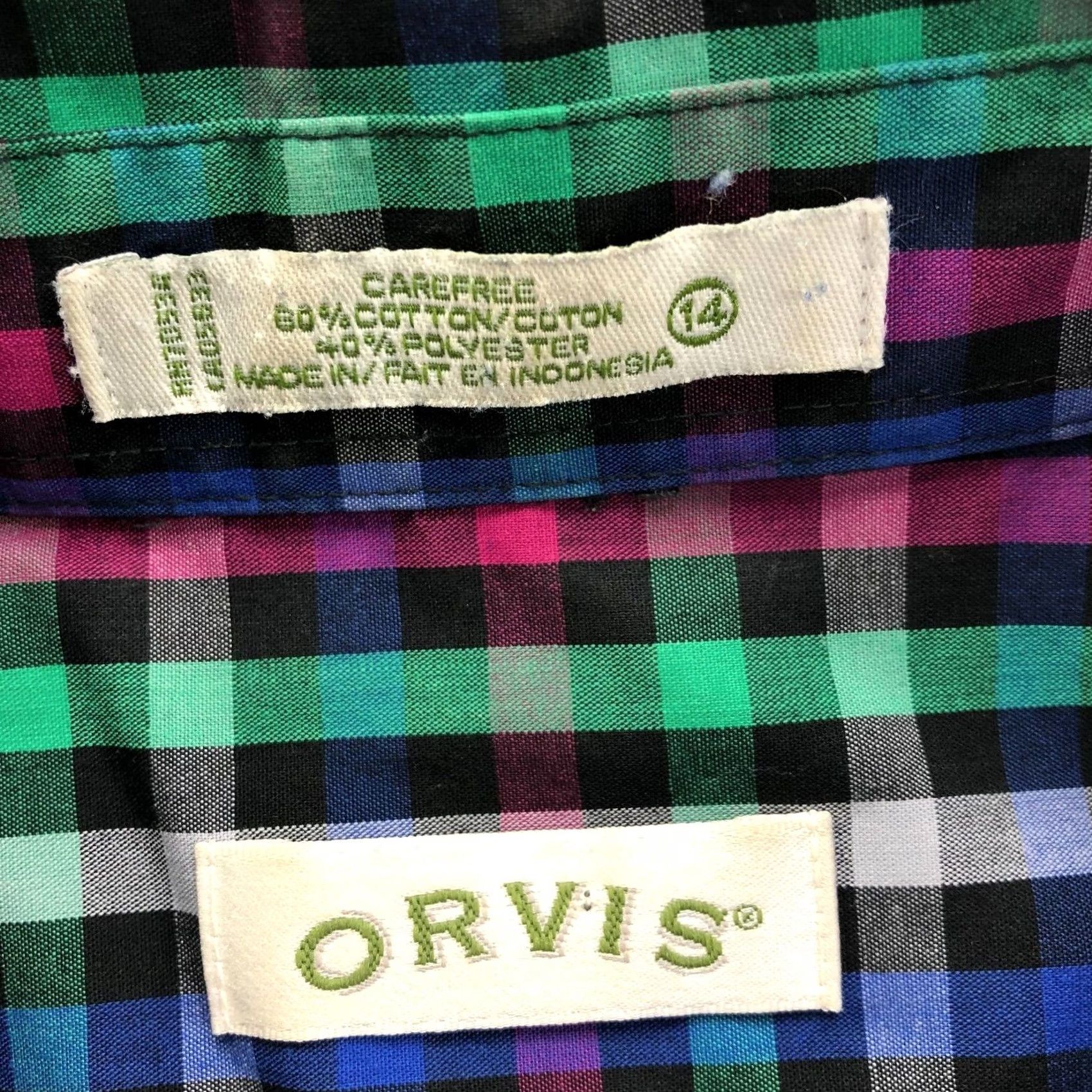 Orvis Orvis Shirt Women's 14 Plaid 100% Cotton Long Sleeve Button Check Women Size XL / US 12-14 / IT 48-50 - 6 Thumbnail