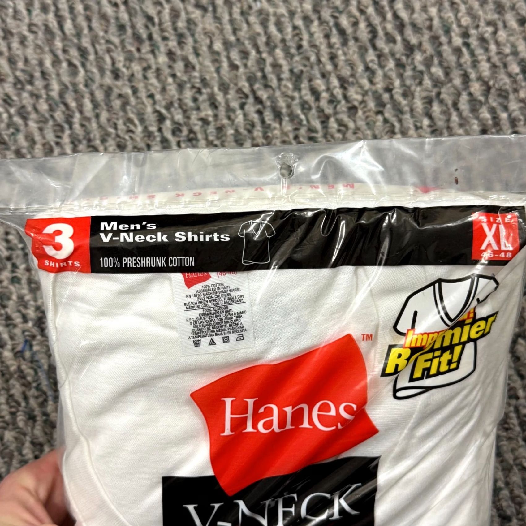 Hanes VINTAGE Hanes Shirt Mens XL White V-Necks Comfort 3 Pack Undershirt Casual New Size US XL / EU 56 / 4 - 3 Thumbnail