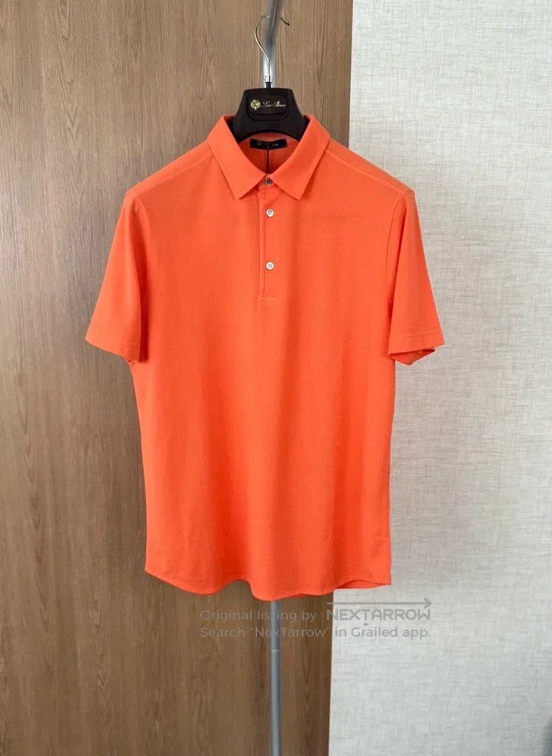 Loro Piana Men's Orange Short-Sleeve Polo.