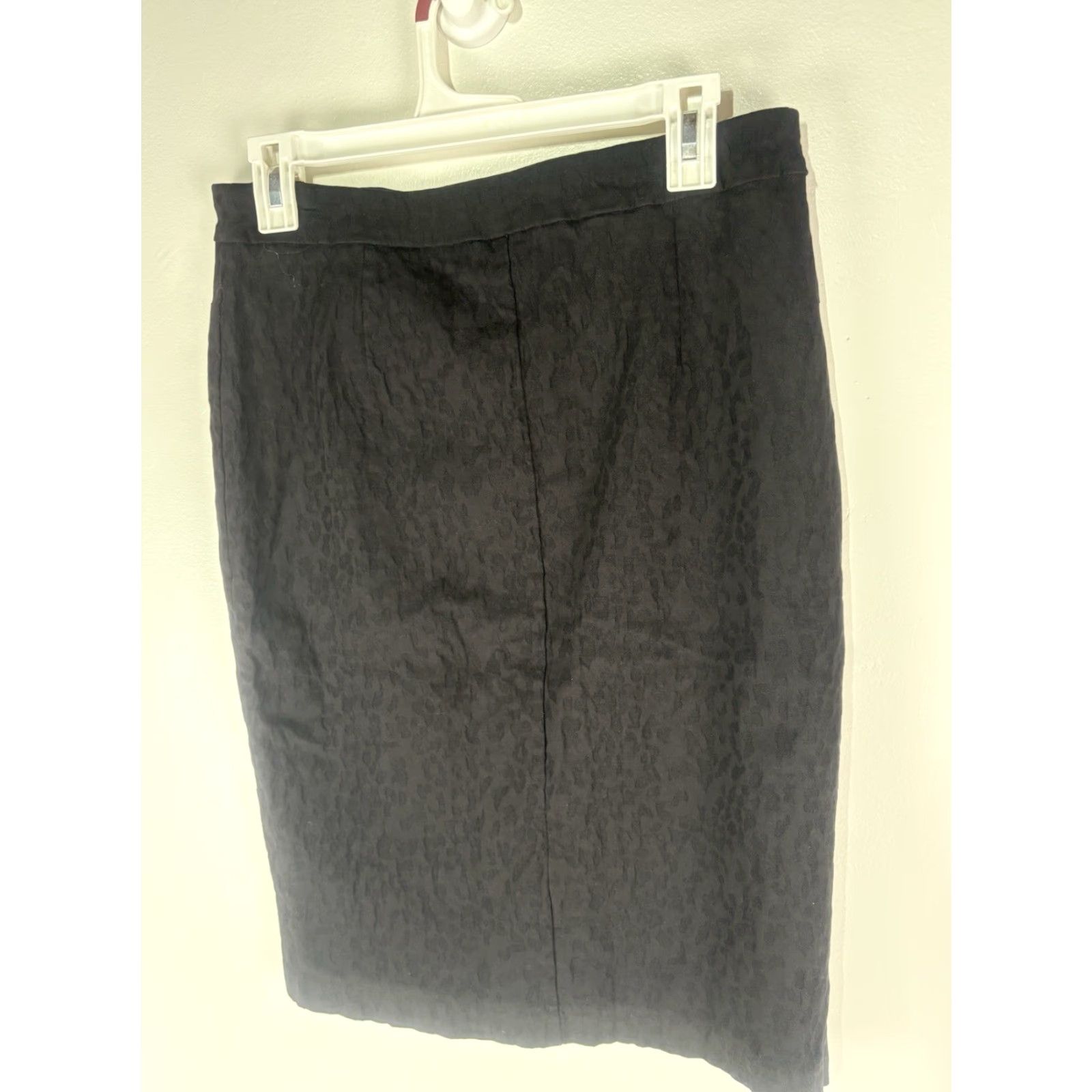 Vintage SOHO Black Textured Midi Pencil Skirt Womens Size M Casual Business Party Workwear Stretch Elastic Waist Size 32" / US 10 / IT 46 - 4 Thumbnail