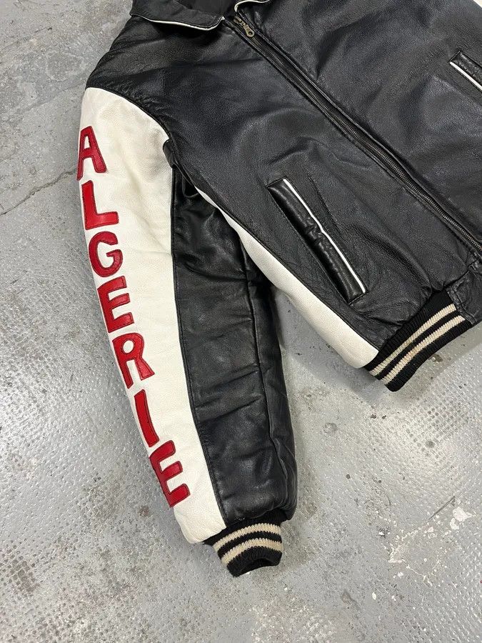 Vintage 2000s Algeria Traditional Black Leather Bomber Jacket Size US M / EU 48-50 / 2 - 9 Thumbnail