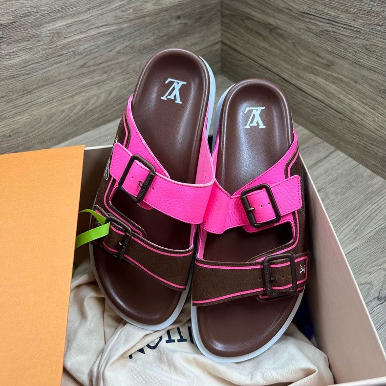 Louis Vuitton Louis Vuitton Trainer Brown Pink Slippers Size US 9 / EU 42 - 1 Thumbnail