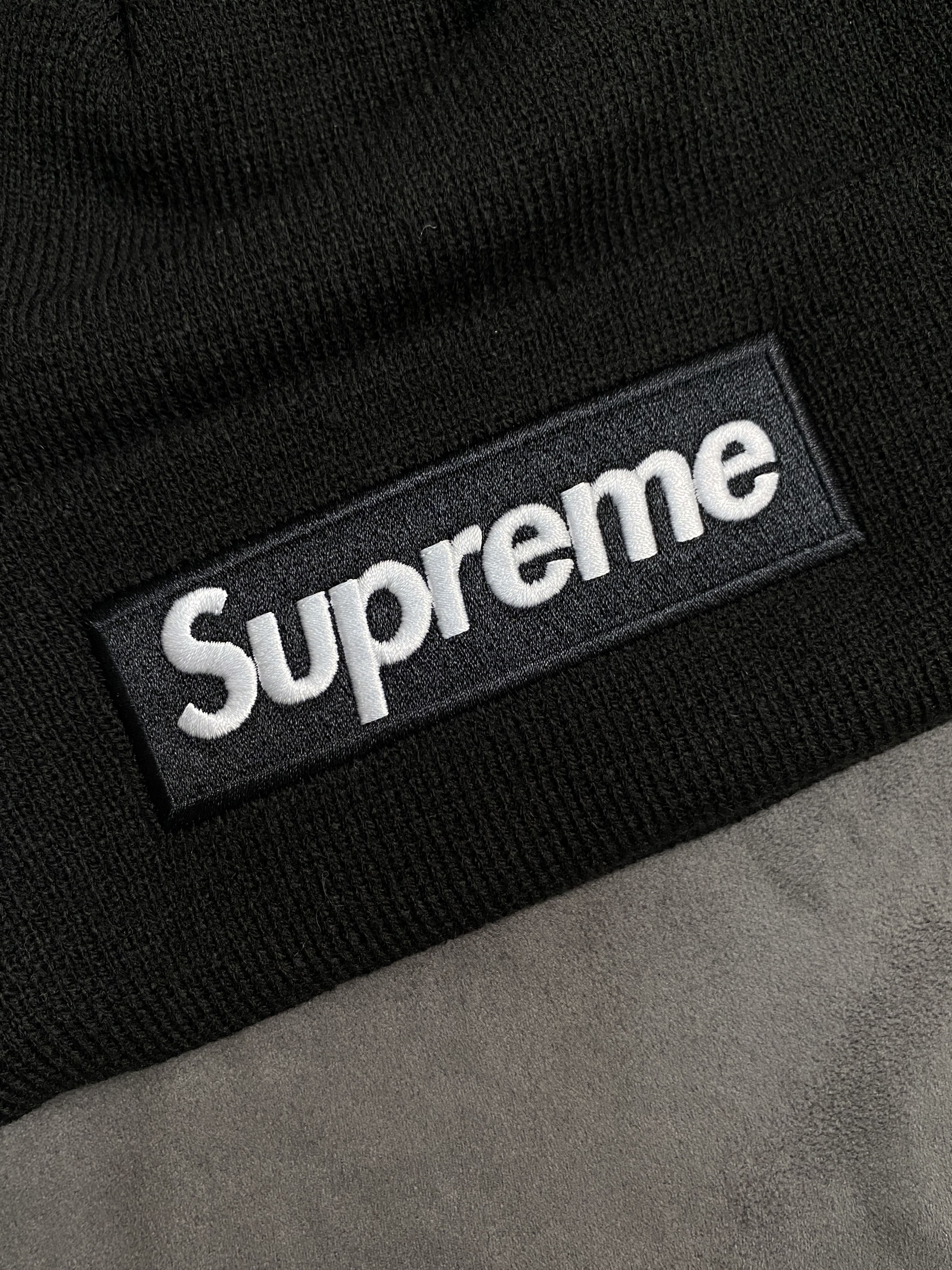 New Era × Supreme Rare Supreme New Era Box Logo Beanie Hats Black OS Size ONE SIZE - 2 Thumbnail