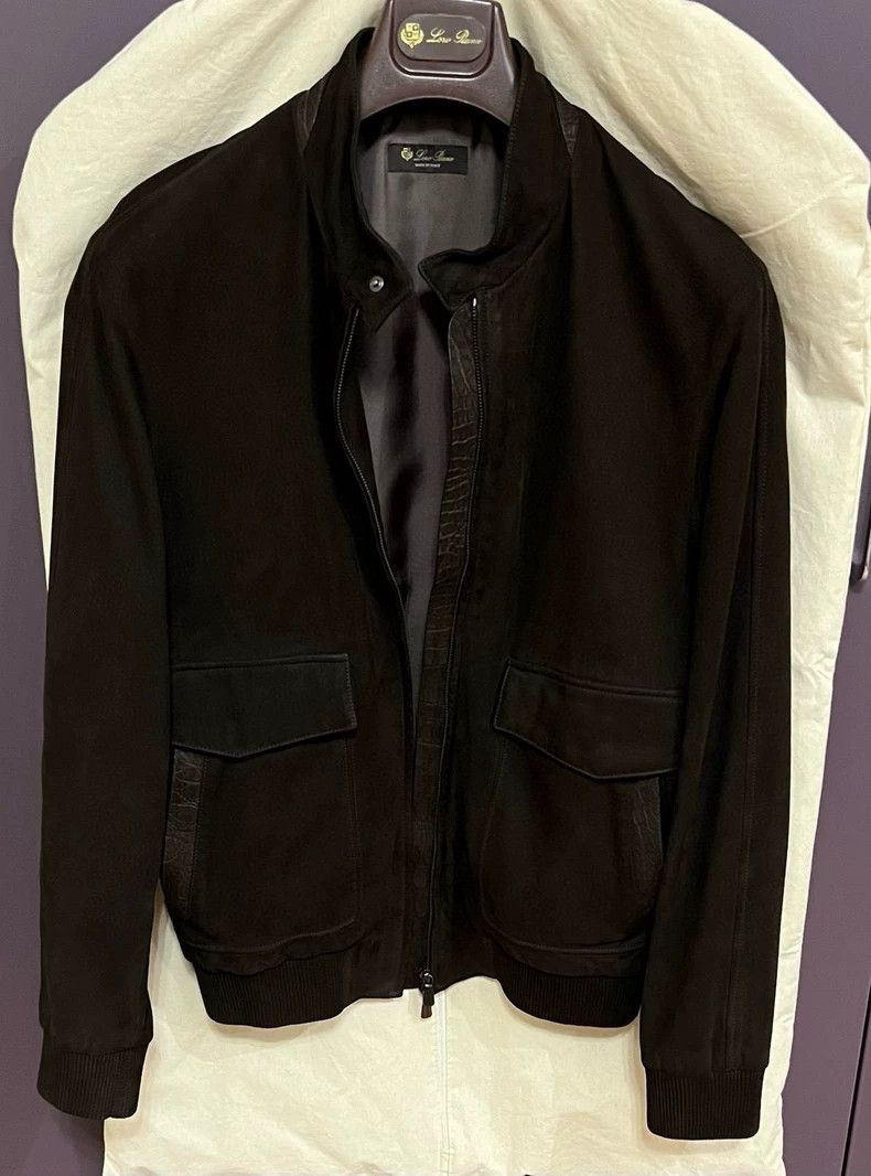 Loro Piana LORO PIANA Sandpaper sheepskin jacket with crocodile leath Size US M / EU 48-50 / 2 - 2 Thumbnail