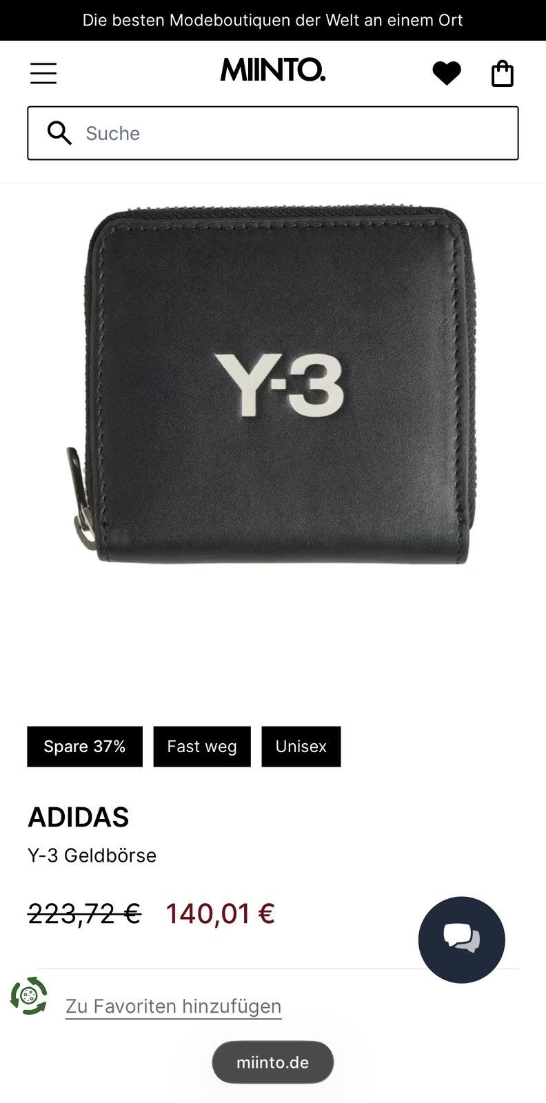 Y-3 Y-3 Cow Leather Zip Wallet Size ONE SIZE - 7 Thumbnail