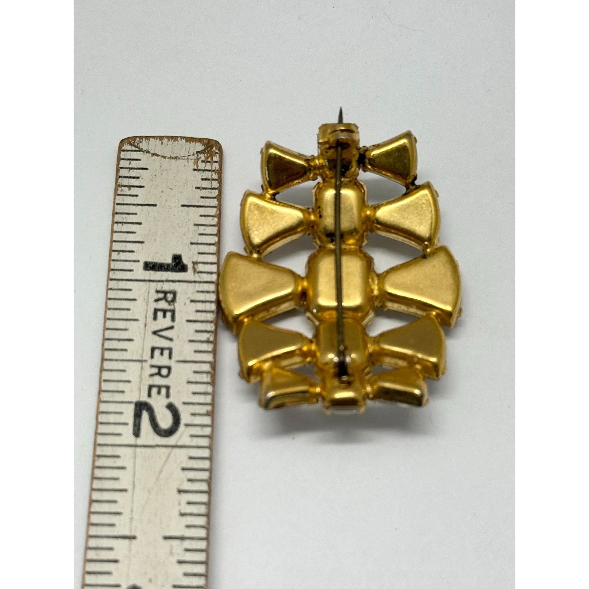 Vintage Vintage glass rhinestone brooch pin Size ONE SIZE - 4 Thumbnail