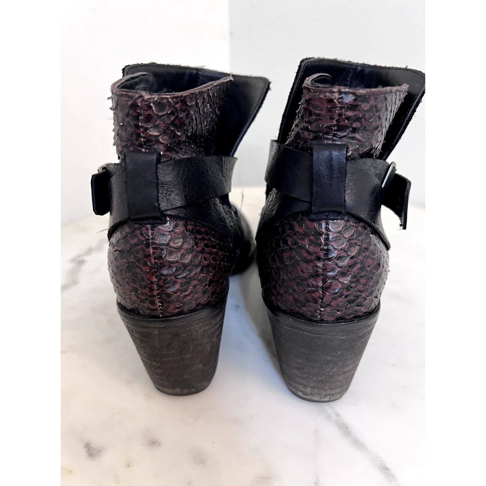 FREDA SALVADOR Freda Salvador "PRIME" Mid-Heel Ankle Boot Blk Textured Sz 7 Size US 7 / IT 37 - 3 Thumbnail