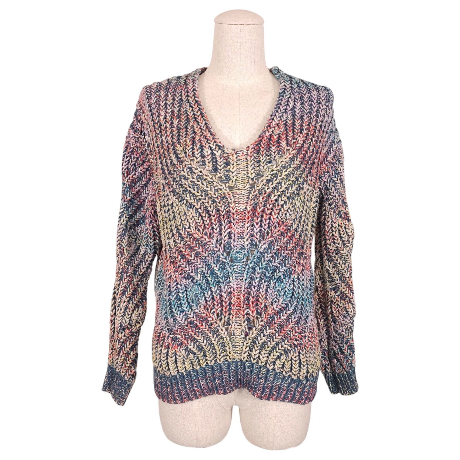 Anthropologie Anthropologie Chroma Rainbow Knit Sweater Sz Extra Small Size XS / US 0-2 / IT 36-38 - 1 Thumbnail
