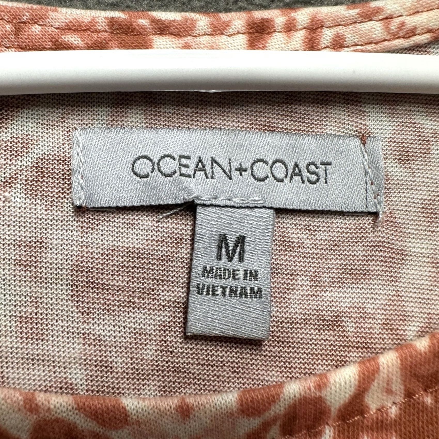 Vintage Ocean + Coast Top Womens Medium Orange Coral Tie Dye Cap Sleeves EUC Size M / US 6-8 / IT 42-44 - 4 Thumbnail