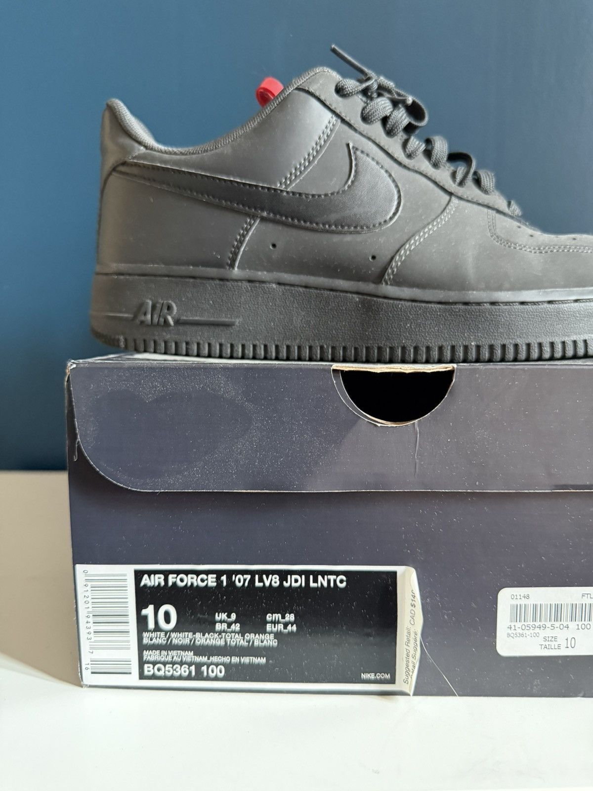 Nike Nike Air Force 1 ‘07 LV8 JDI – Triple Black – Size 10 Size US 10.5 / EU 43-44 - 5 Thumbnail