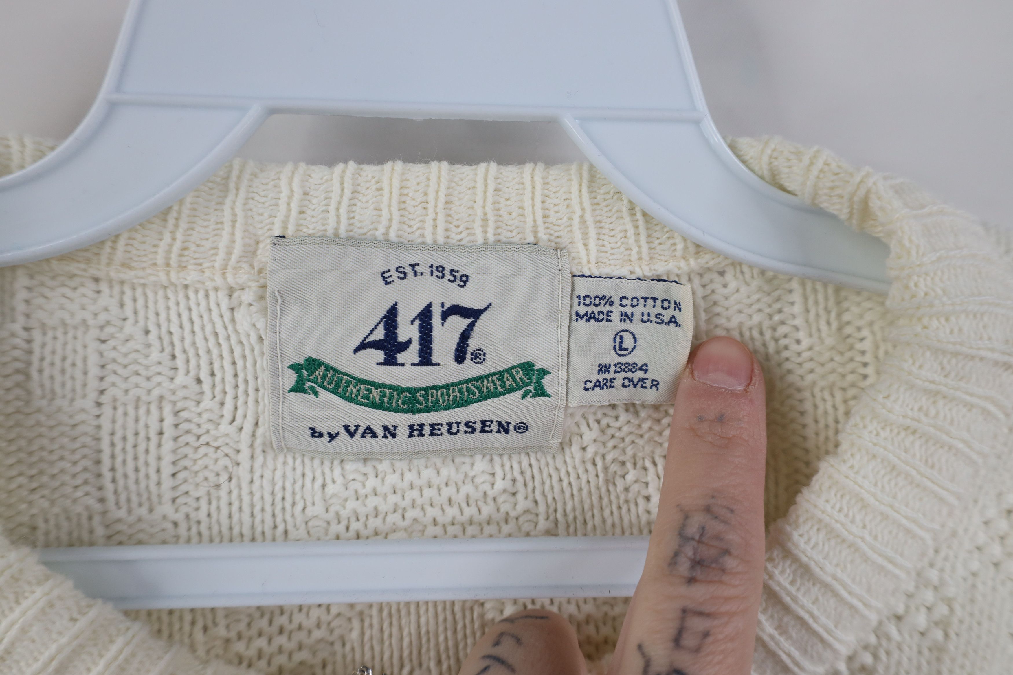 Vintage Vintage 90s Streetwear Geometric Knit Crewneck Sweater USA Size L / US 10 / IT 46 - 7 Thumbnail