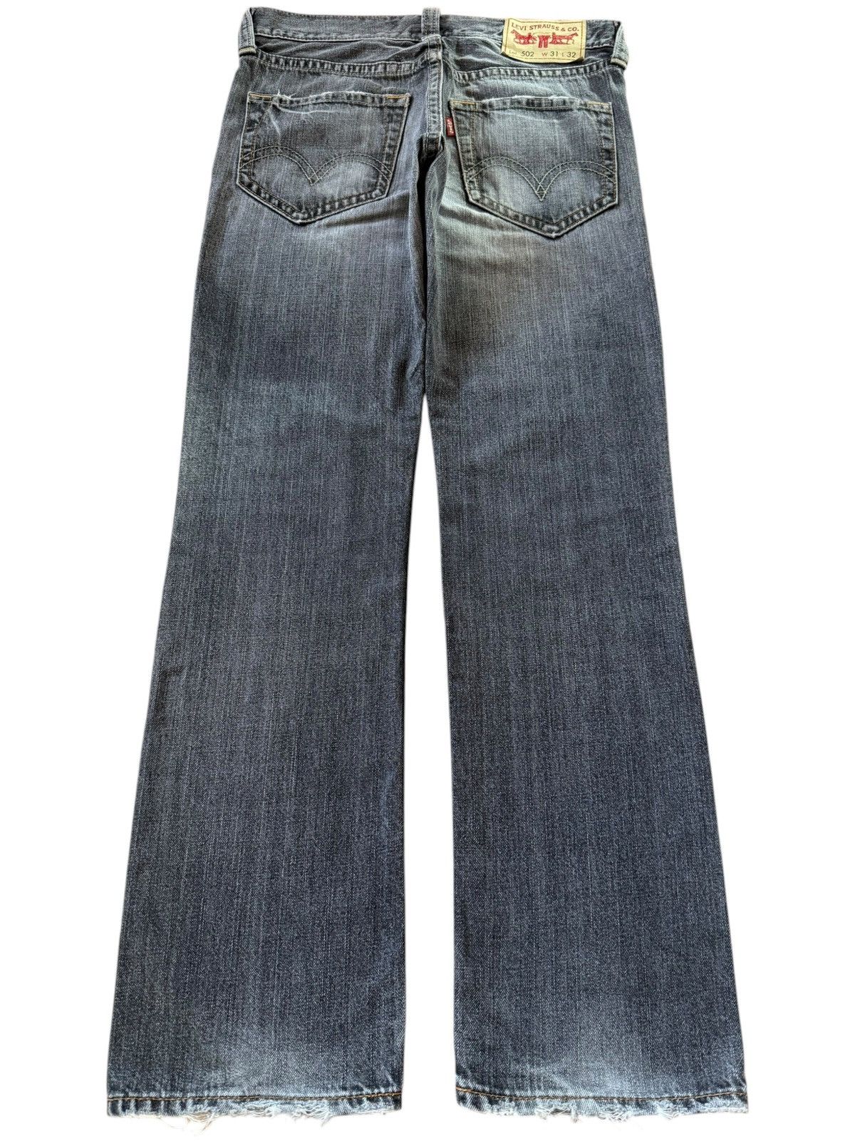 Levi's Vintage 90s Levis 502 Charcoal Wash Distressed Jeans Size US 32 / EU 48 - 2 Thumbnail