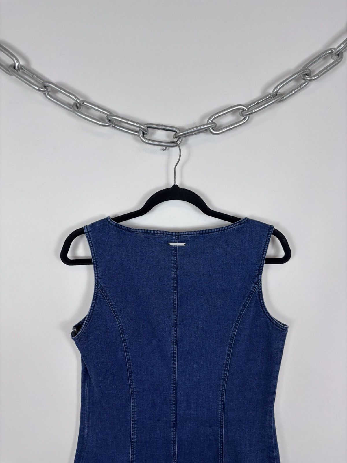Trussardi Trussardi Jeans Women’s Italian Luxury Blue Denim Dress Size L / US 10 / IT 46 - 10 Thumbnail