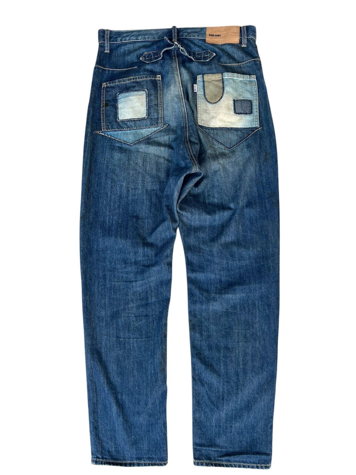 Issey Miyake Dirty Mud Stains Denim Ne-net Drop Crotch Patchwork Jeans Size US 32 / EU 48 - 14 Thumbnail