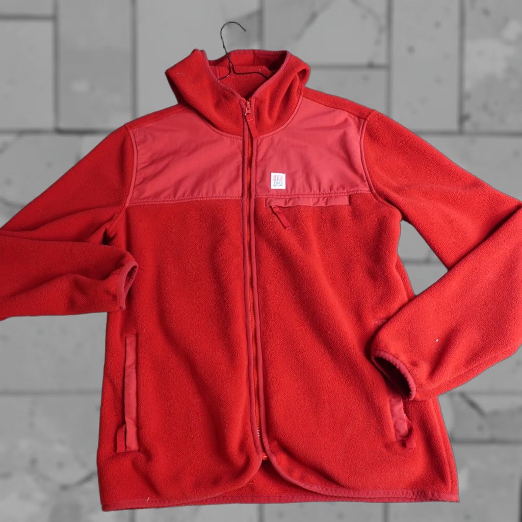 Topo Designs Topo Designs Jacket Hooded Red Medium Full Zip Fleece Size US M / EU 48-50 / 2 - 1 Thumbnail