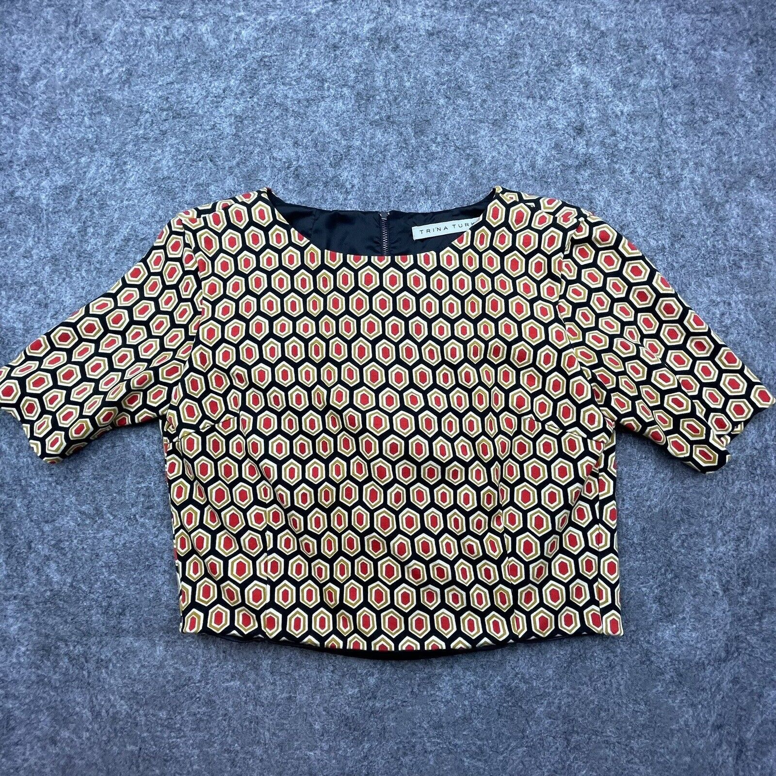 Trina Turk Trina Turk Shirt Womens Small Boxy Crop Structured Lined Size S / US 4 / IT 40 - 1 Thumbnail