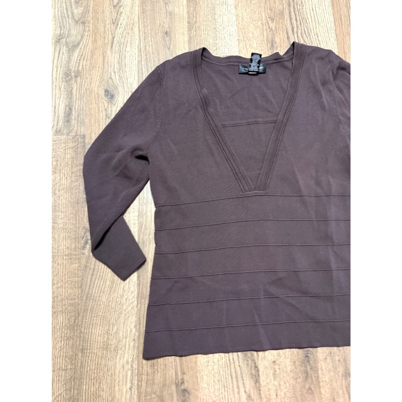 Vintage Cable & Gauge Shirt Women’s Size Medium Brown 3/4 Sleeve Shirt Size M / US 6-8 / IT 42-44 - 3 Thumbnail