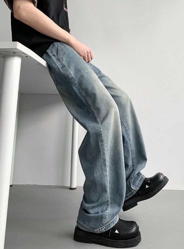 Japanese Brand Men's high street casual loose jeans Size US 32 / EU 48 - 3 Thumbnail