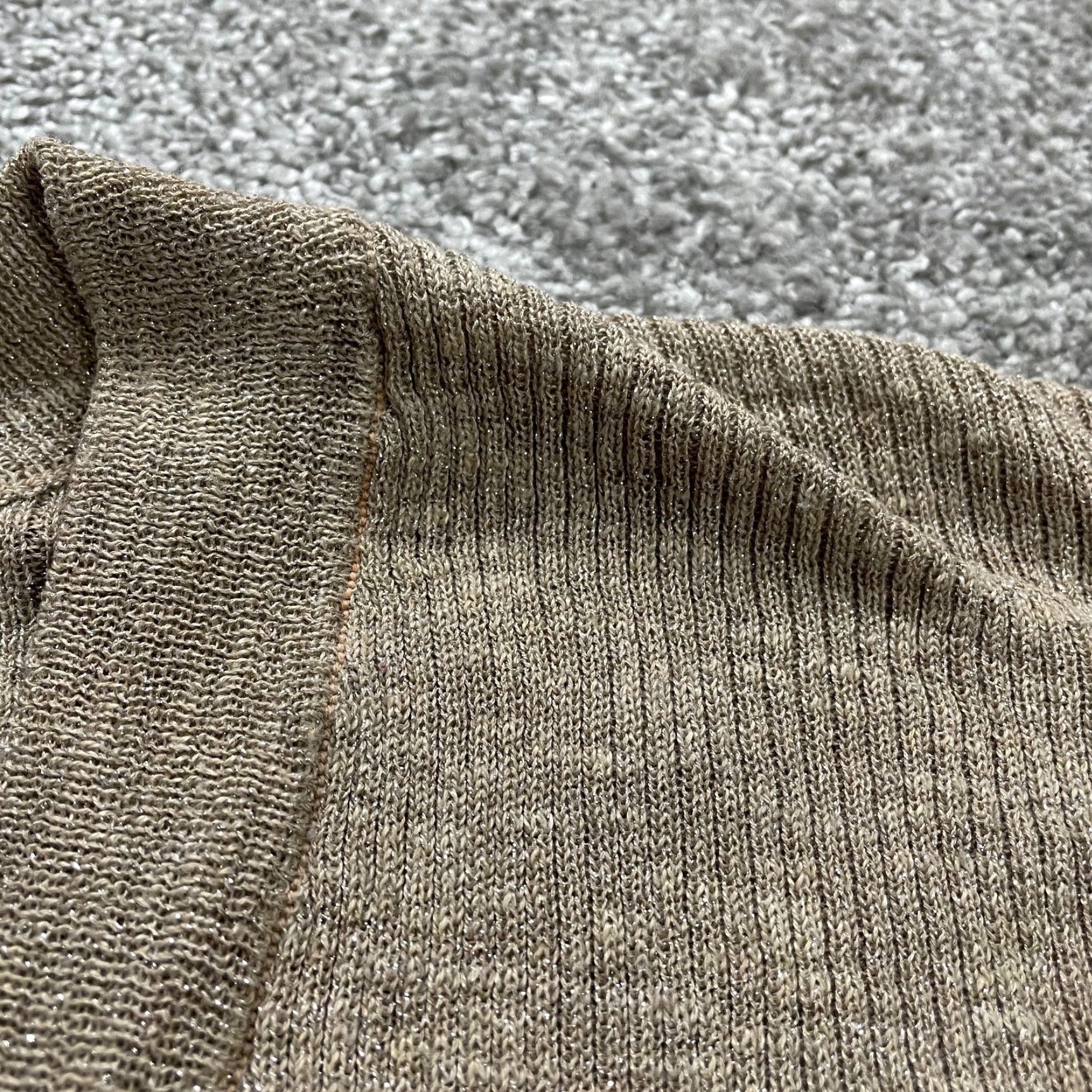 Vintage Tildon Pullover Sweater Womens Large Brown Glitter Sparkly V-Neck Knit Size L / US 10 / IT 46 - 4 Thumbnail