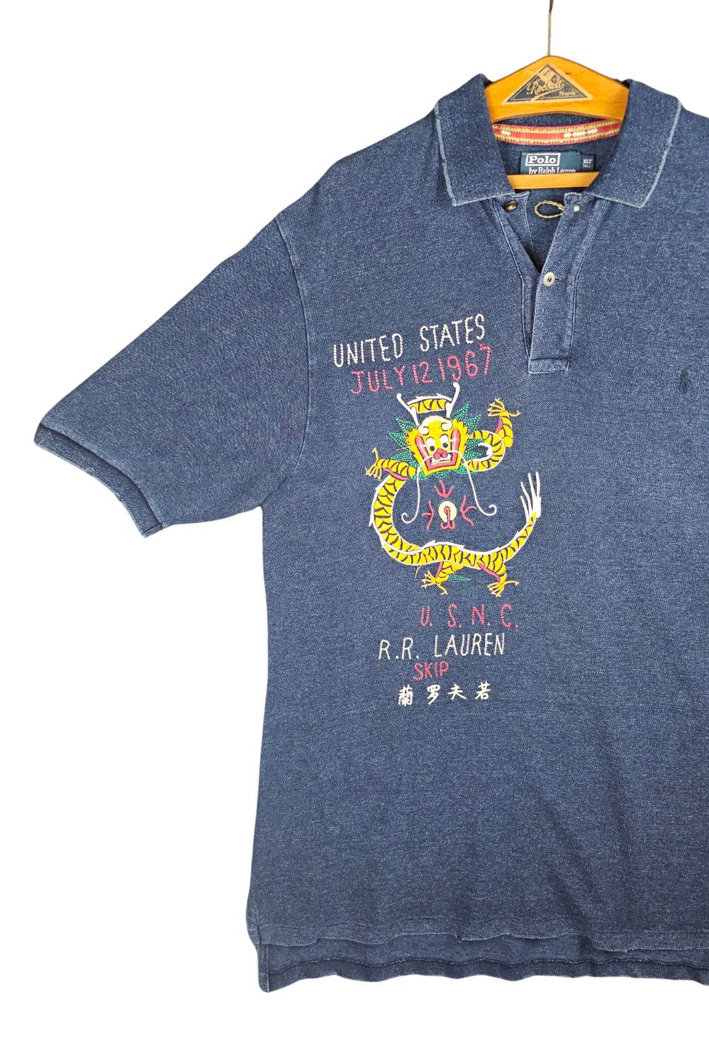 Polo Ralph Lauren PRL “USNC Dragon” Indigo Jersey Polo - XLT (Tall) - c. 06ss Size US XL / EU 56 / 4 - 3 Thumbnail