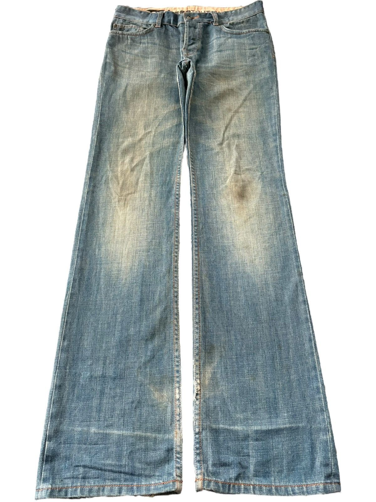 FCUK Vintage Fcuk Mud Wash Distressed Flare Jeans Size US 31 - 1 Thumbnail