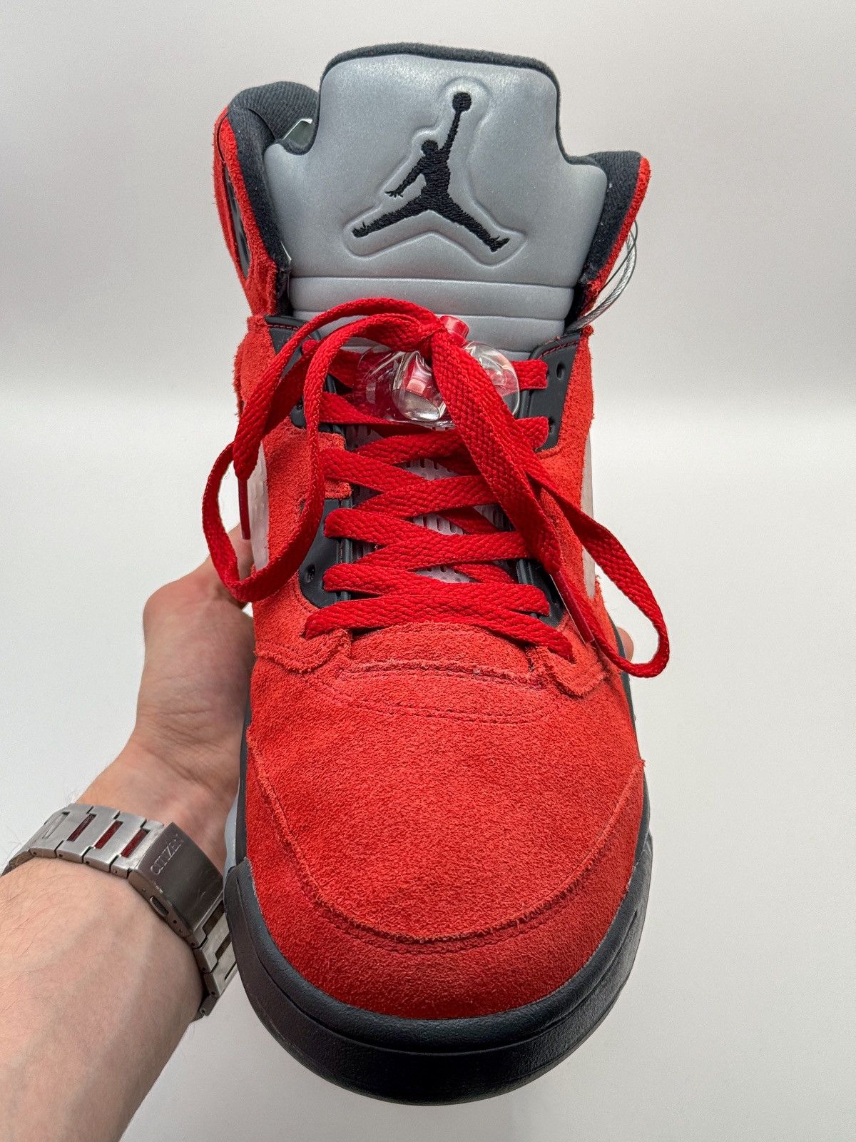 Nike Nike Air Jordan 5 Retro Raging Bull 2021 Fire Red Suede Size US 11 / EU 44 - 8 Thumbnail