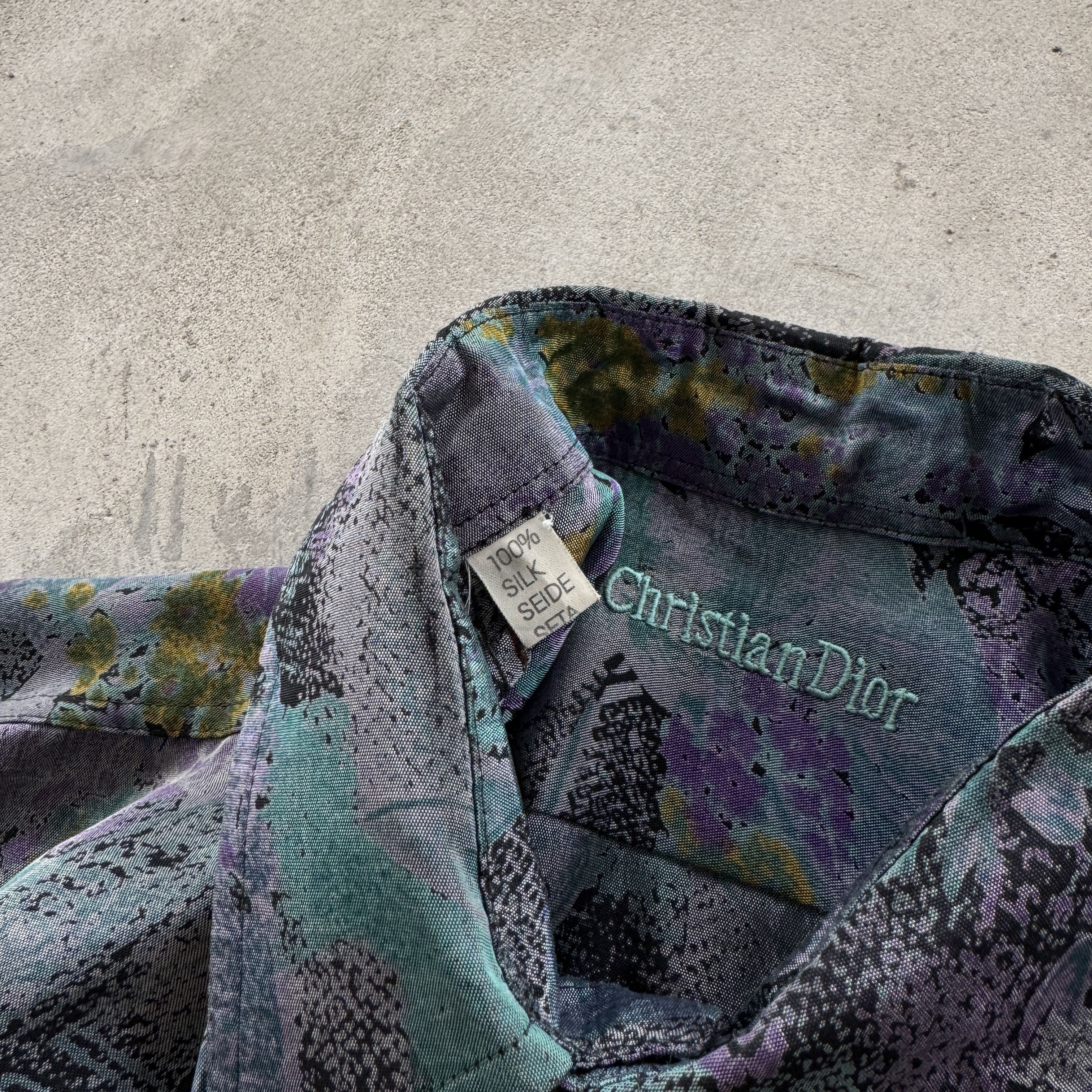 Christian Dior Monsieur Vintage Christian Dior Abstract Floral Print Shirt Luxury Size US XL / EU 56 / 4 - 6 Thumbnail