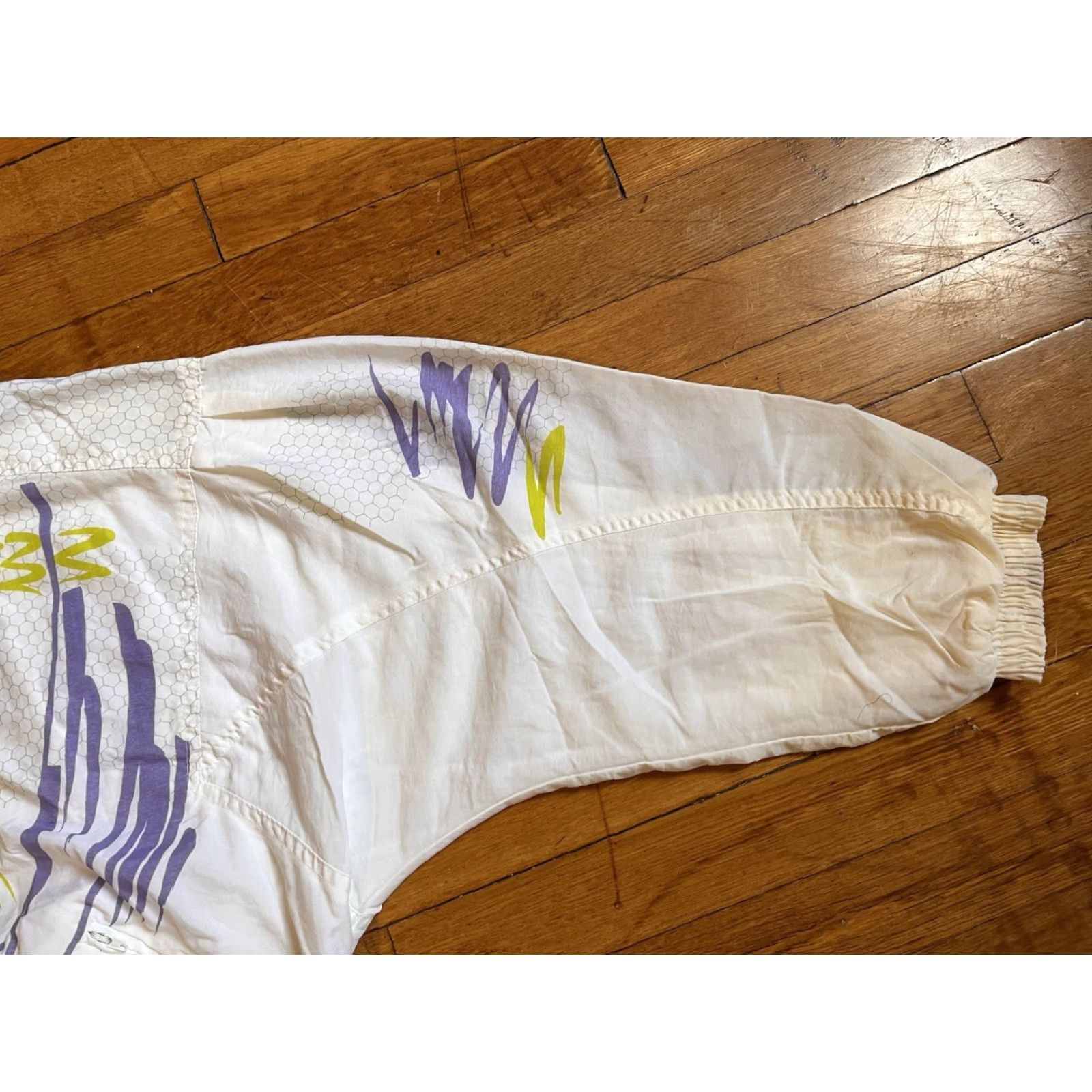 Adidas VINTAGE adidas Track Suit Women’s Small White Lavender Nylon 90s Made in France Size S / US 4 / IT 40 - 3 Thumbnail