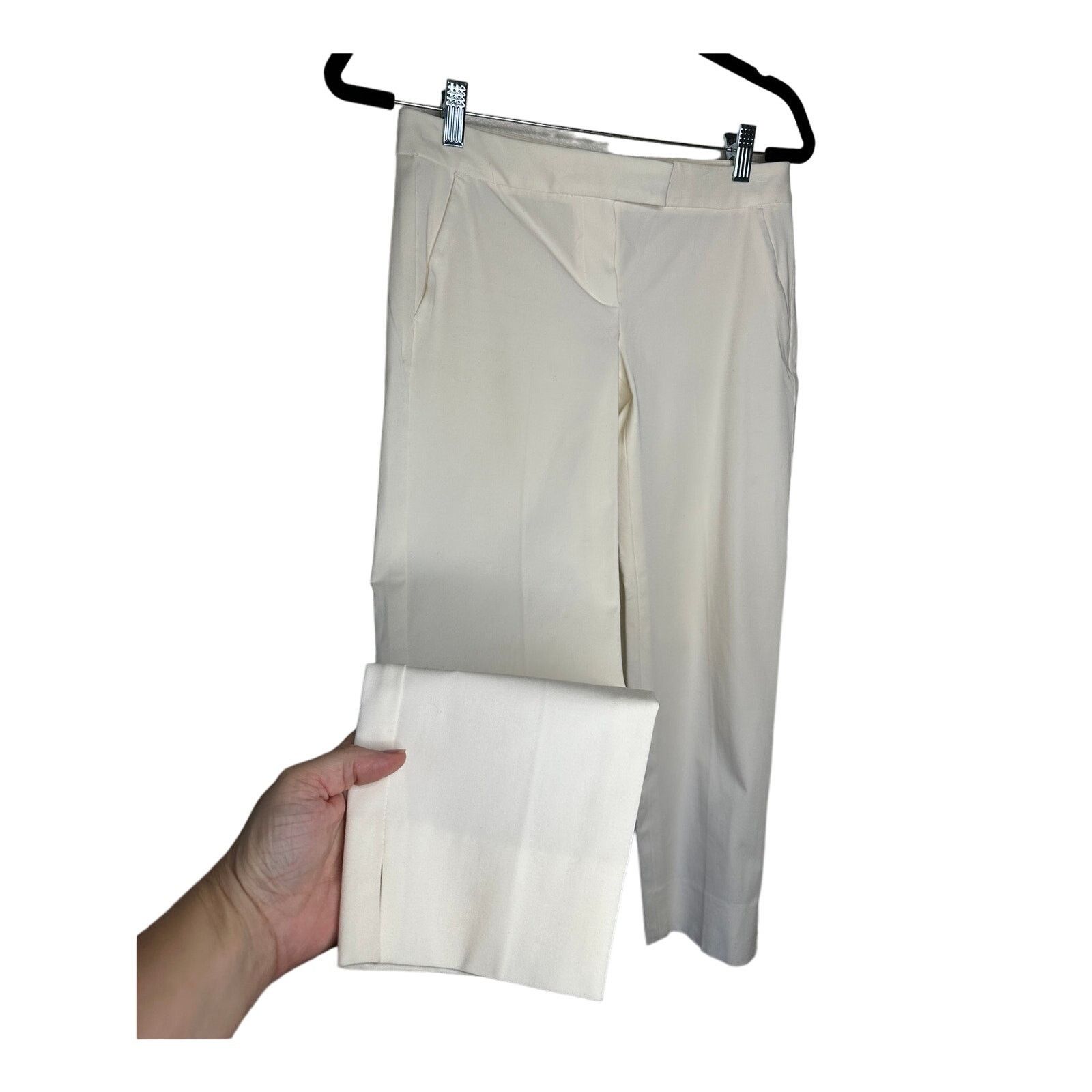 Theory Theory Ivory Ibbey Crepe Crop Slash Pockets Skinny Pants 2 Size 26" / US 2 / IT 38 - 4 Thumbnail