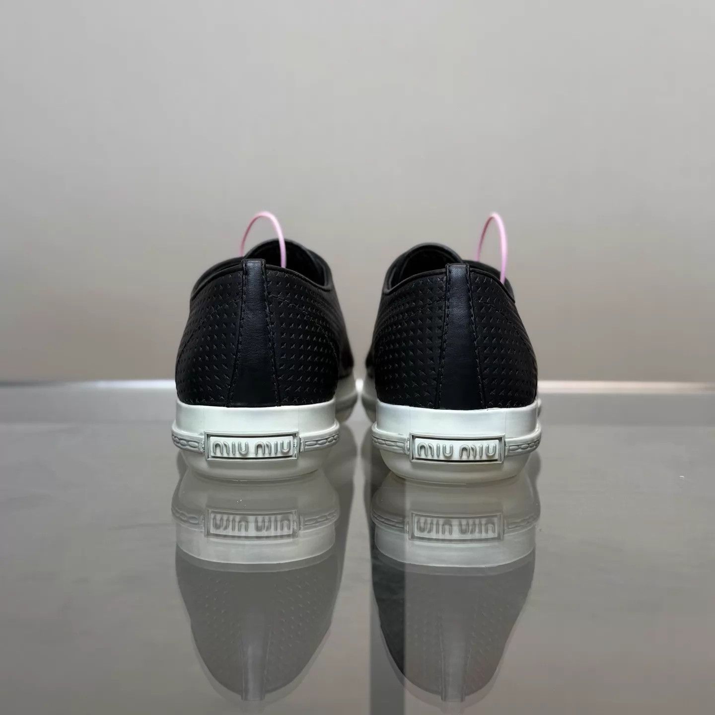 Miu Miu MIU MIU Rhinestone Leather Sneaker 38.5 99 Size US 8 / IT 38 - 3 Thumbnail