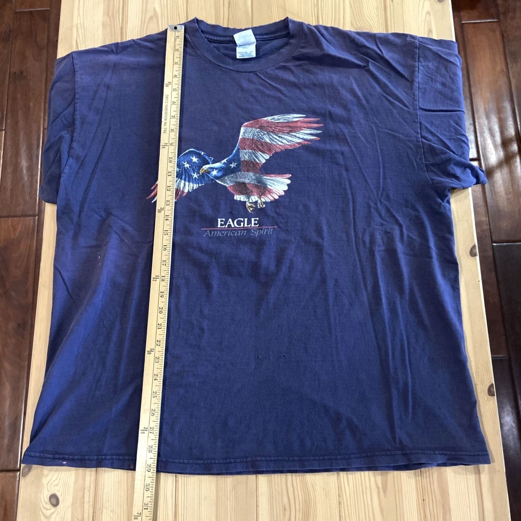 The Mountain VINTAGE The Mountain T-Shirt Men Eagle American Spirit 2XL Blue Cotton Crew Neck Short Sleeve Vintage 90s USA Size US XXL / EU 58 / 5 - 4 Thumbnail