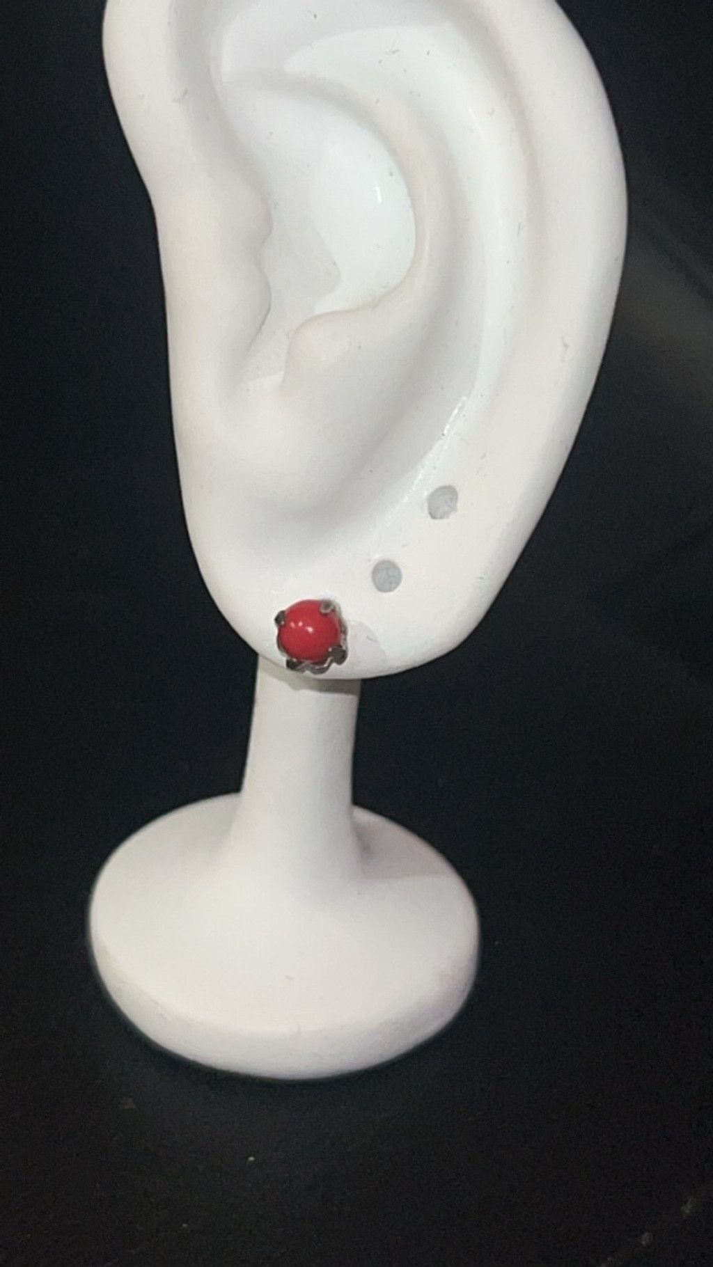 The Unbranded Brand Women's Unbranded Red & Silver Stud Earrings One Size Size ONE SIZE - 1 Thumbnail