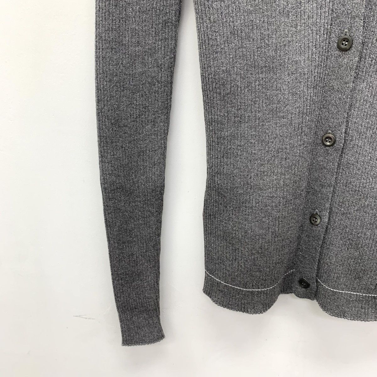 Prada Prada Dark Grey Wool Knit Cardigan K26WX Size M / US 6-8 / IT 42-44 - 4 Thumbnail