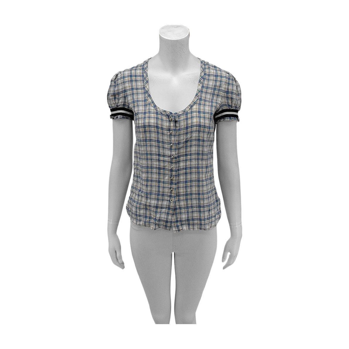 Balenciaga BALENCIAGA Plaid Linen Button Up Shirt Size 38 Size XS / US 0-2 / IT 36-38 - 1 Thumbnail