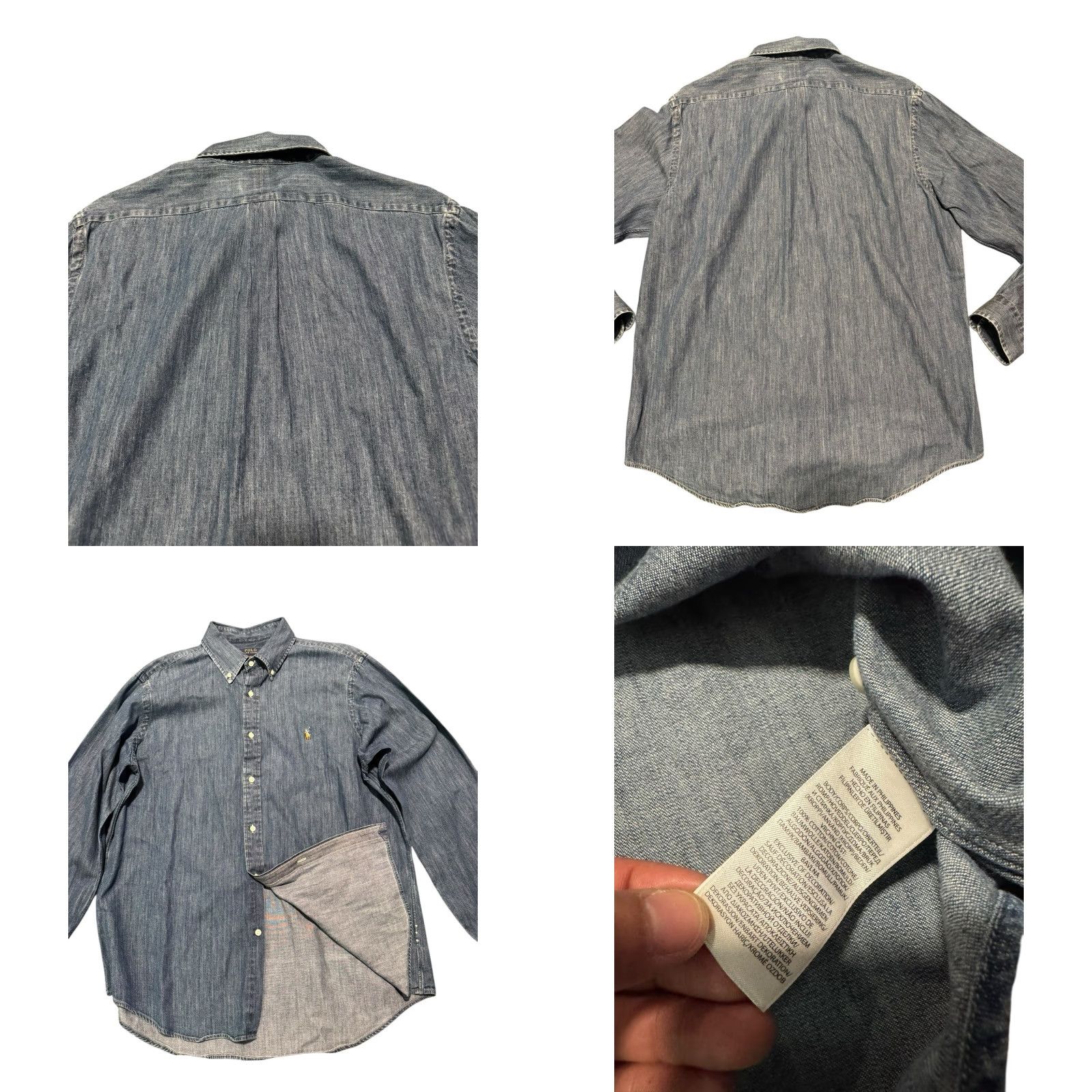 Ralph Lauren VINTAGE Polo Ralph Lauren Denim Shirt XL Classic Fit Long Sleeve Blue Medium Wash Pony Size US XL / EU 56 / 4 - 8 Thumbnail