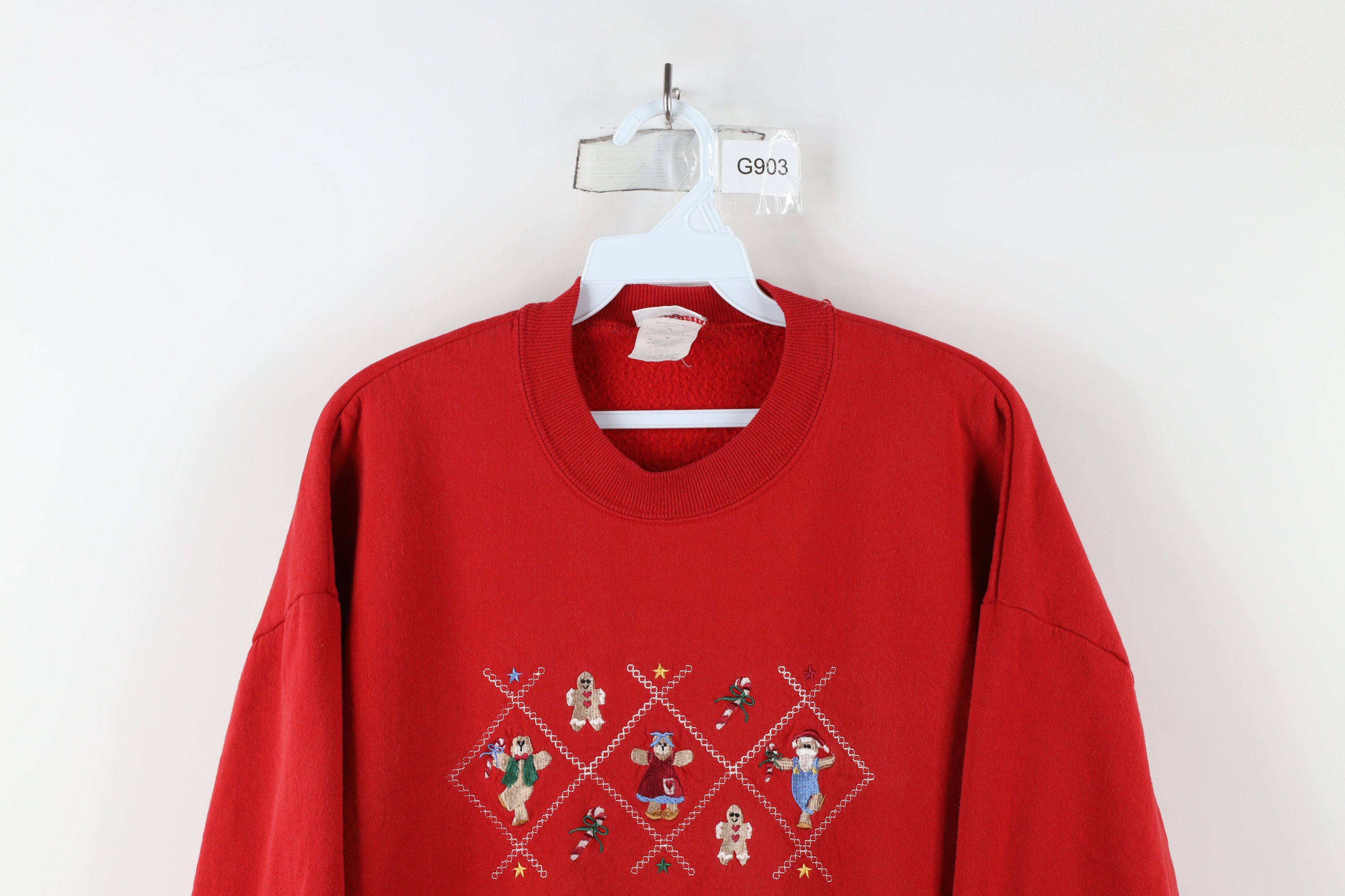 Vintage Vintage 90s Streetwear Christmas Gingerbread Bear Sweatshirt Size XL / US 12-14 / IT 48-50 - 2 Thumbnail