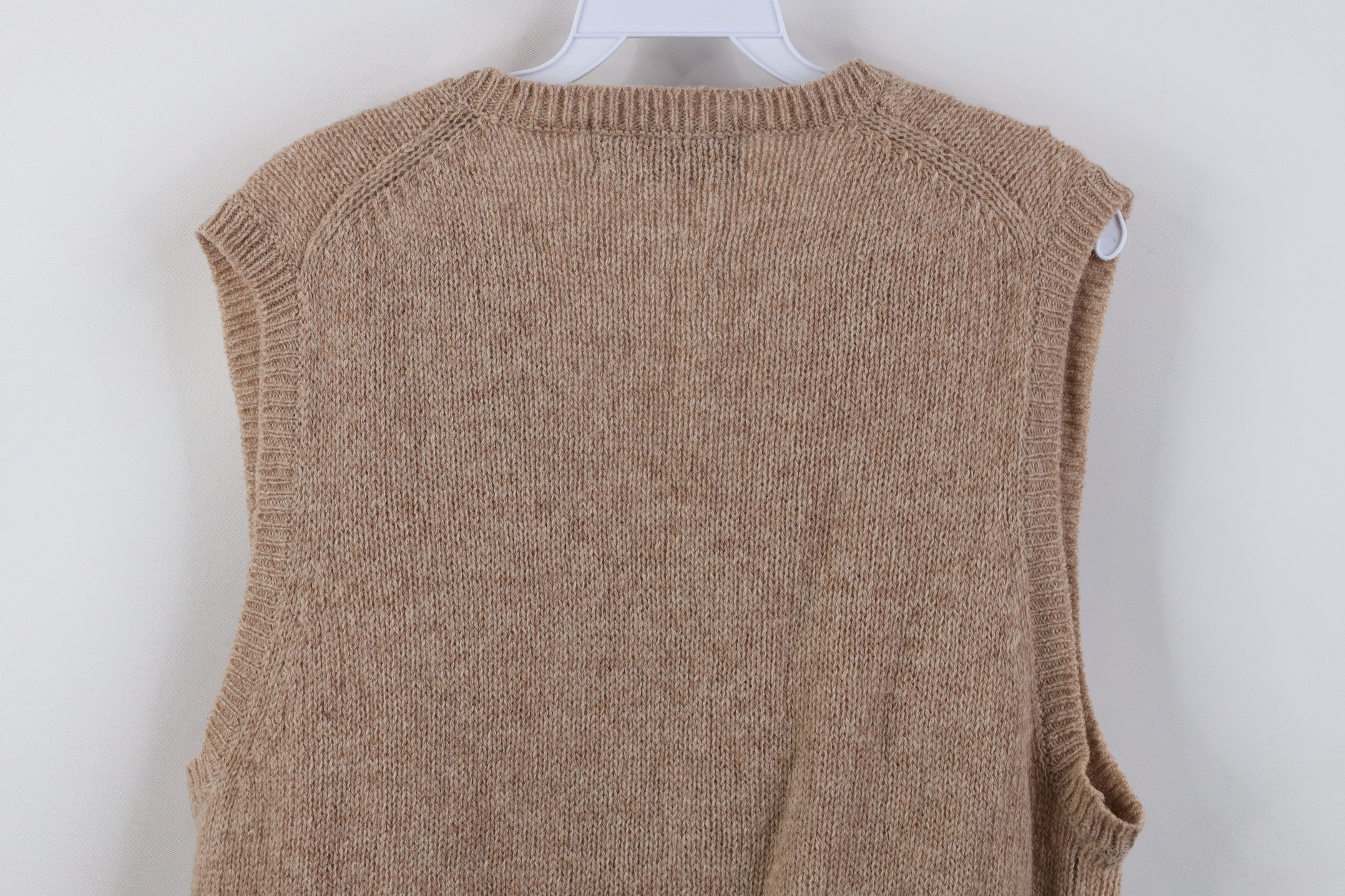 Vintage Vintage 70s Streetwear Shetland Wool Knit Sweater Vest Beige Size L / US 10 / IT 46 - 7 Thumbnail
