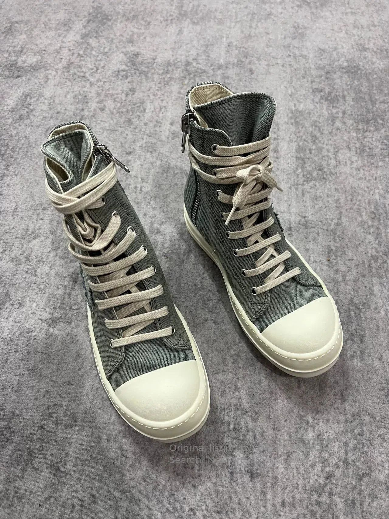 Rick Owens rick owens distressed high-top sneakers. Size US 5 / EU 37 - 1 Thumbnail
