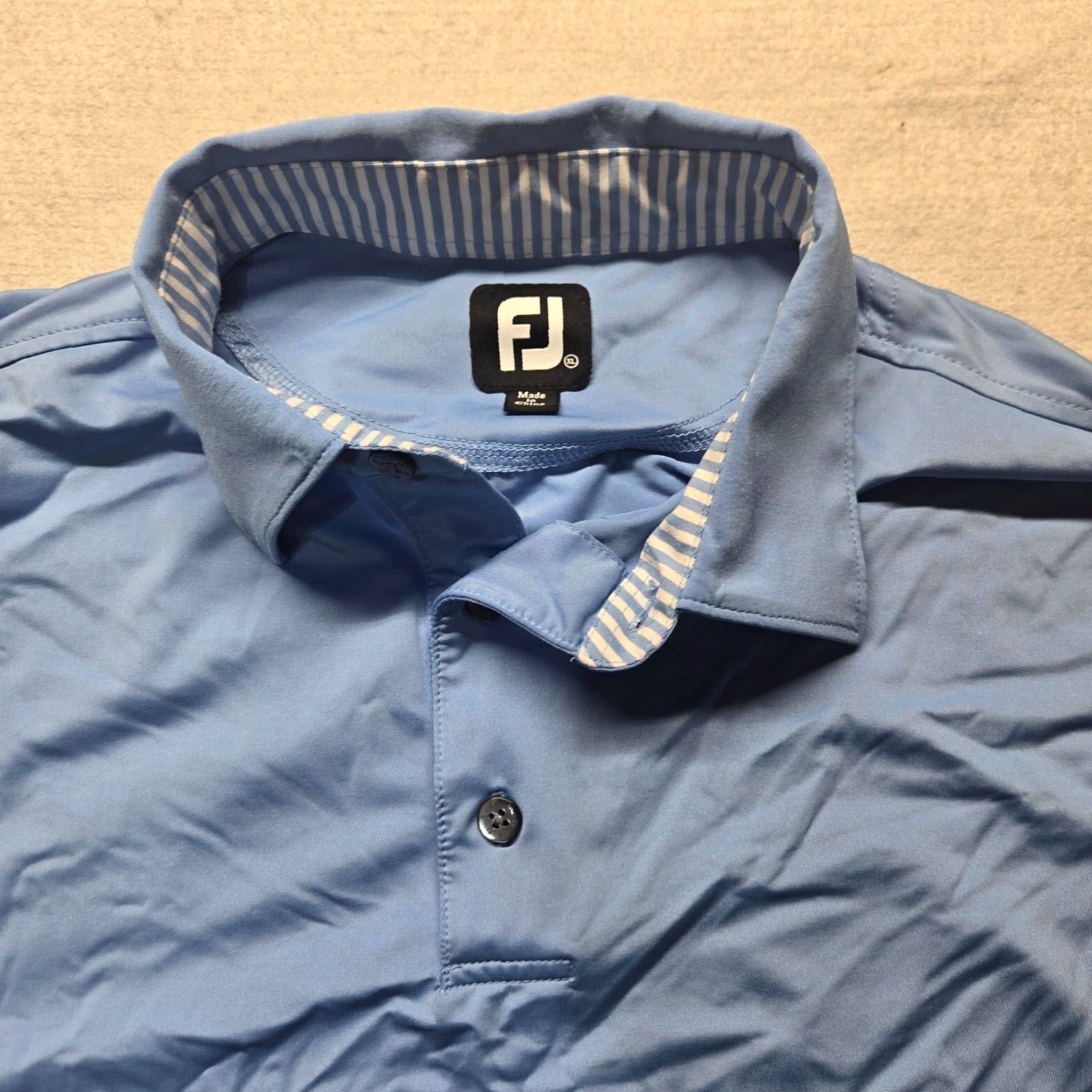 Footjoy VINTAGE FootJoy Golf Polo Shirt Adult Men's XL Blue Solid Short Sleeve Summer 90s Size US XL / EU 56 / 4 - 2 Thumbnail