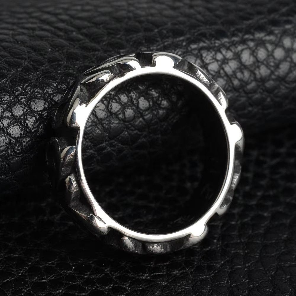 Jewelry Vintage Punk Steel Flower Style Ring Size ONE SIZE - 6 Thumbnail