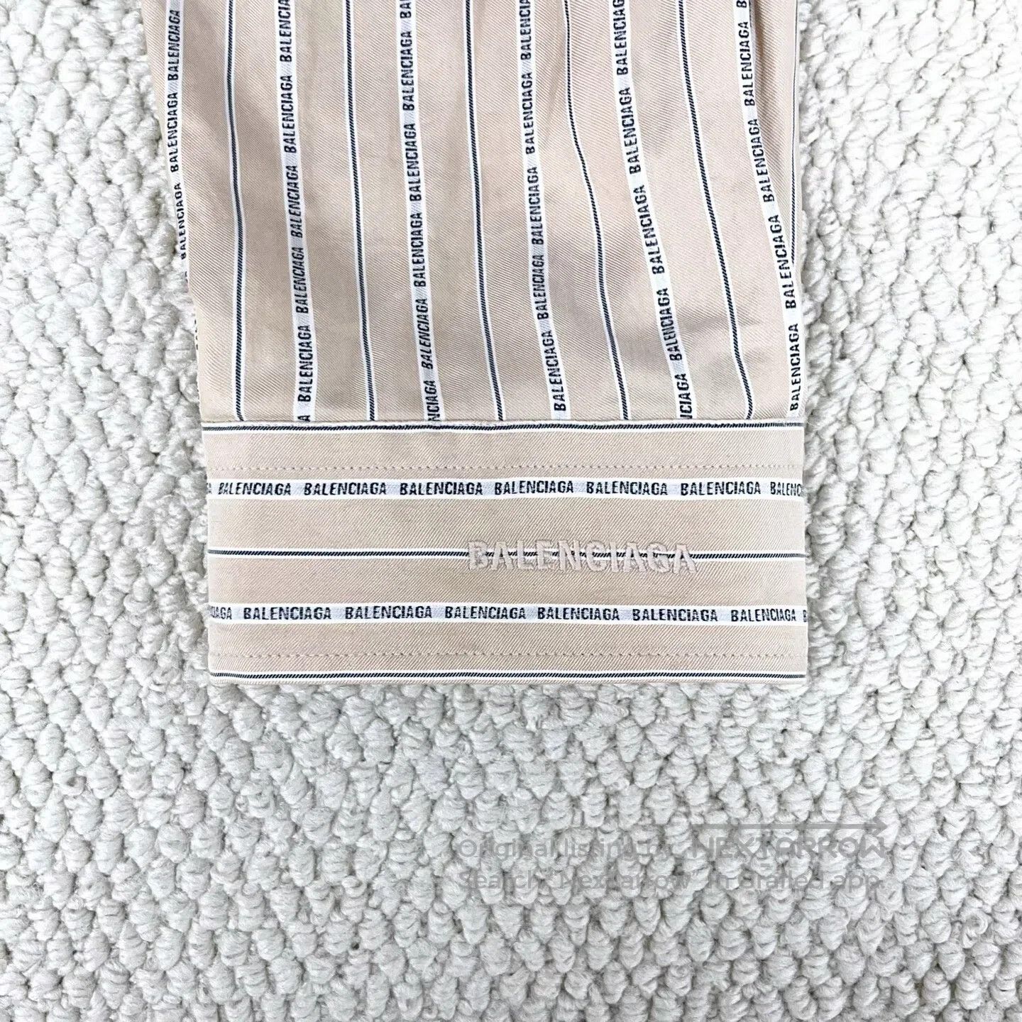 Balenciaga Balenciaga Khaki Striped Barrage Print Mulberry Silk Shirt Size XXL / US 16-18 / IT 52-54 - 5 Thumbnail