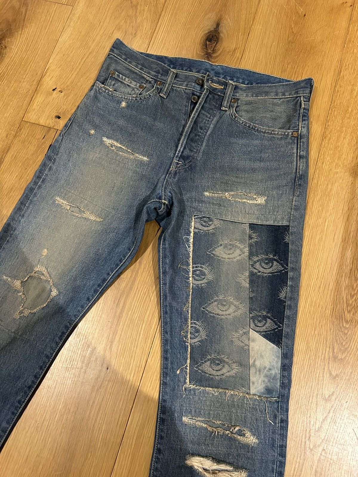 Kapital Kapital Monkey CISCO Speakeasy Distressed Denim Size US 30 / EU 46 - 3 Thumbnail