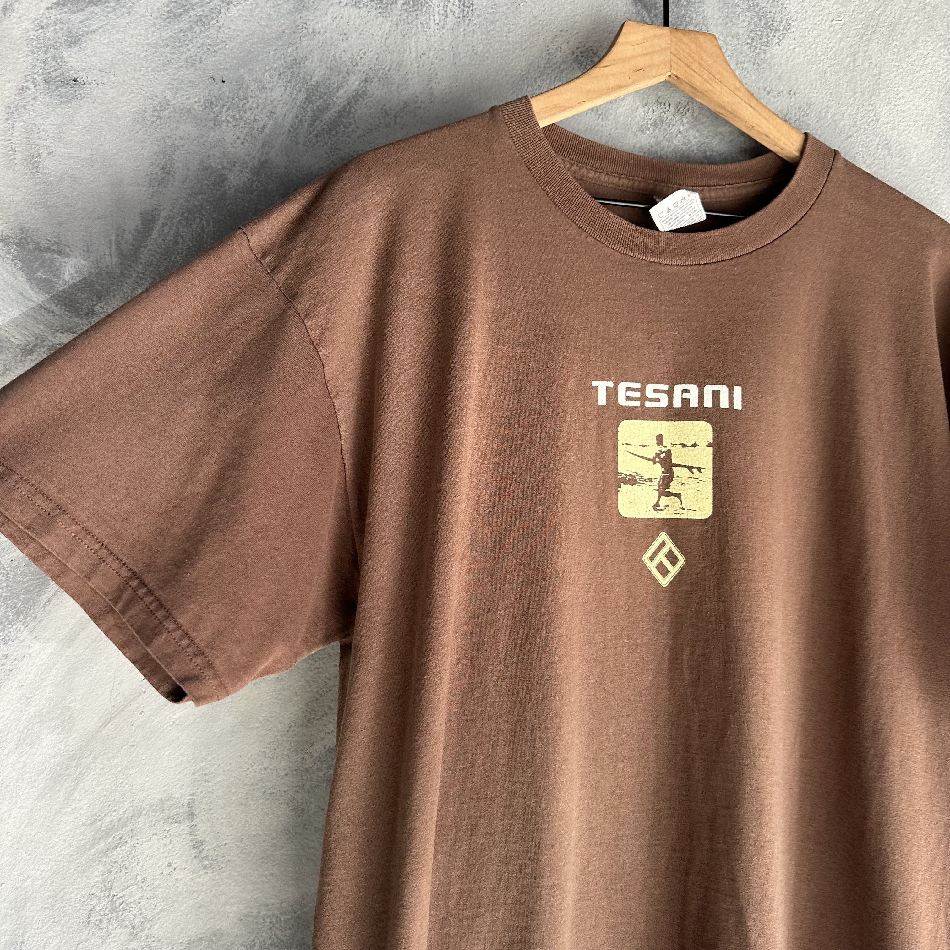 Fruit Of The Loom Vintage Y2K Tesani T Shirt Mens XL Faded Brown Surf Tee Size US XL / EU 56 / 4 - 2 Thumbnail