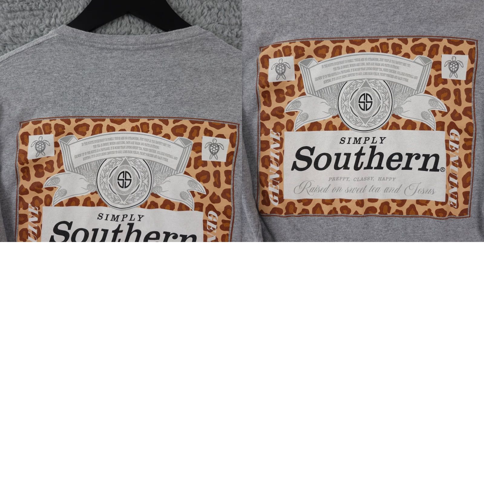 Vintage Simply Southern Shirt Women S Gray Long Sleeve Raised On Sweet Tea and Jesus Size S / US 4 / IT 40 - 9 Thumbnail