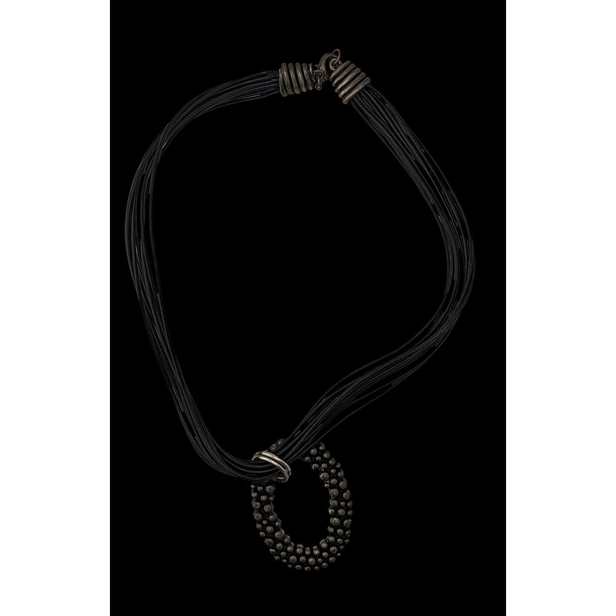 Other Bohemian Black Multi-Strand Necklace With Bubble Textured Ov Size ONE SIZE - 3 Thumbnail