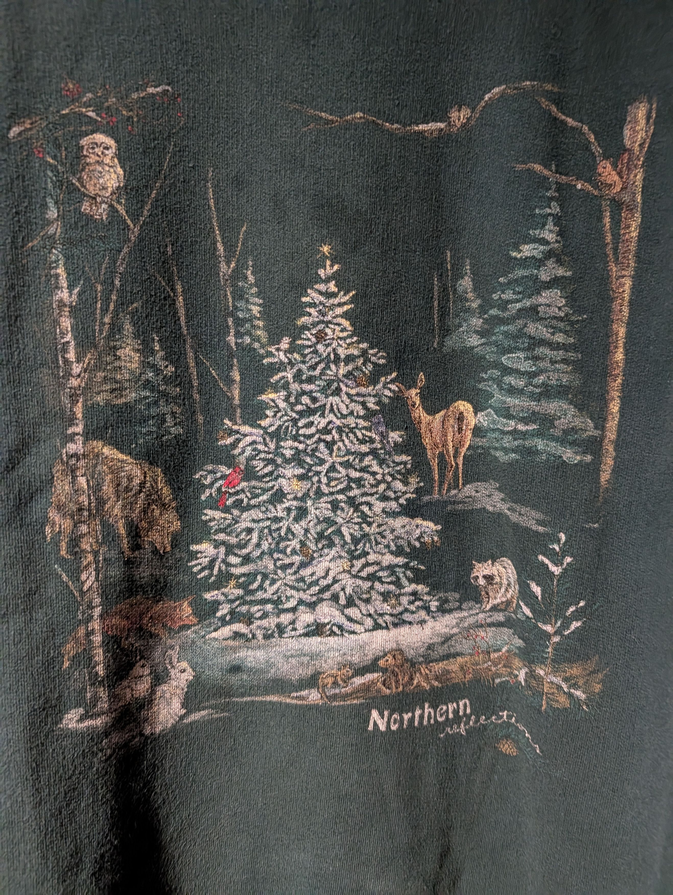 Arts & Science VTG Northern Reflections Sweatshirt Forest Green Christmas Size US L / EU 52-54 / 3 - 2 Thumbnail