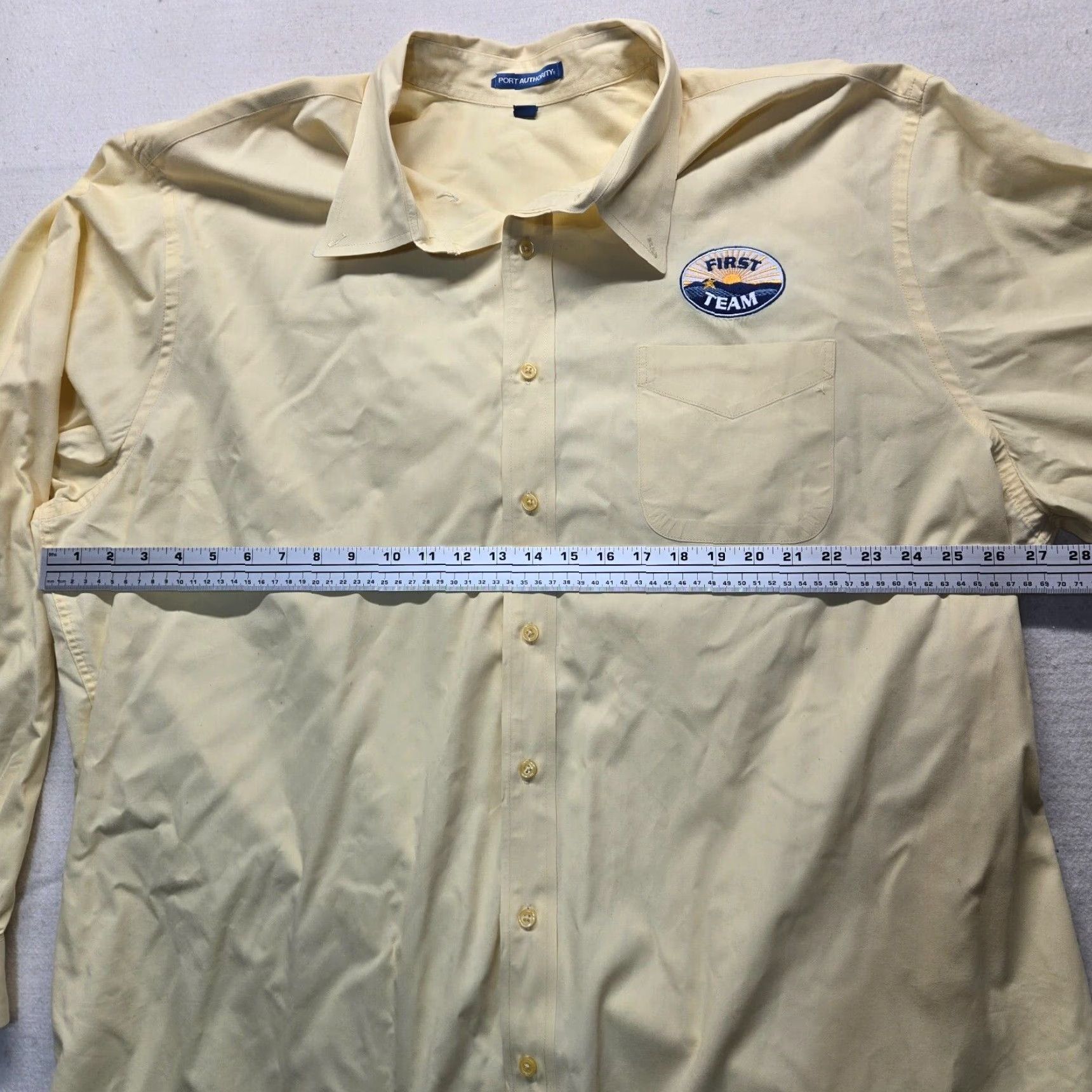 Logo 7 First Team Roanoke Virginia VA Shirt 4XLT Tall Mens Yellow Logo Button Up Long Sleeve Size US XXL / EU 58 / 5 - 4 Thumbnail