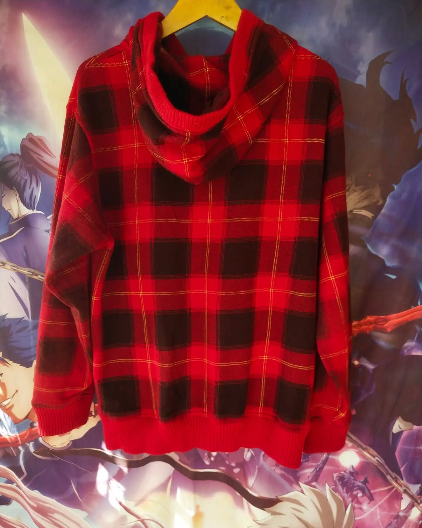 Bullet Noise Bullet Noise Red Plaid Flanel-like Zipper Hoodie Size US M / EU 48-50 / 2 - 3 Thumbnail