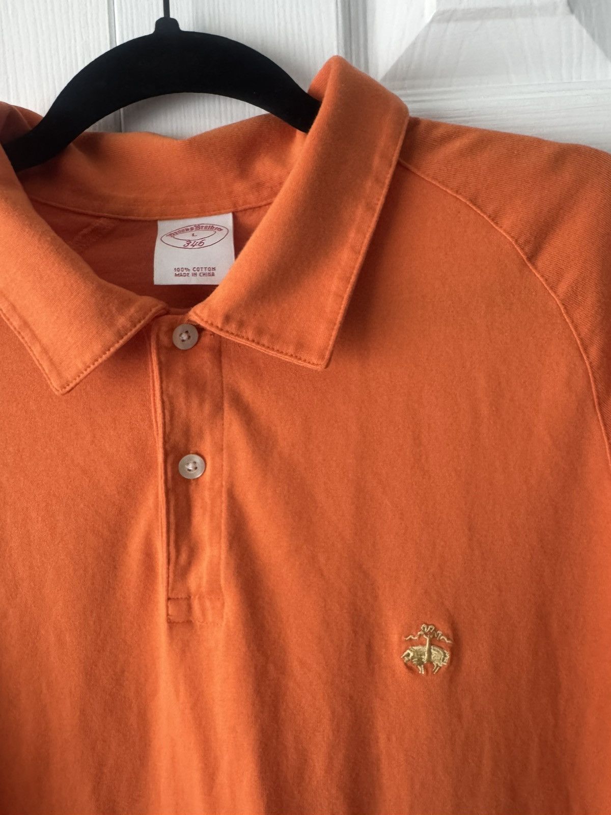 Brooks Brothers Orange Brooks Brothers Polo Shirt Gold Logo 100% Cotton L Size US L / EU 52-54 / 3 - 2 Thumbnail